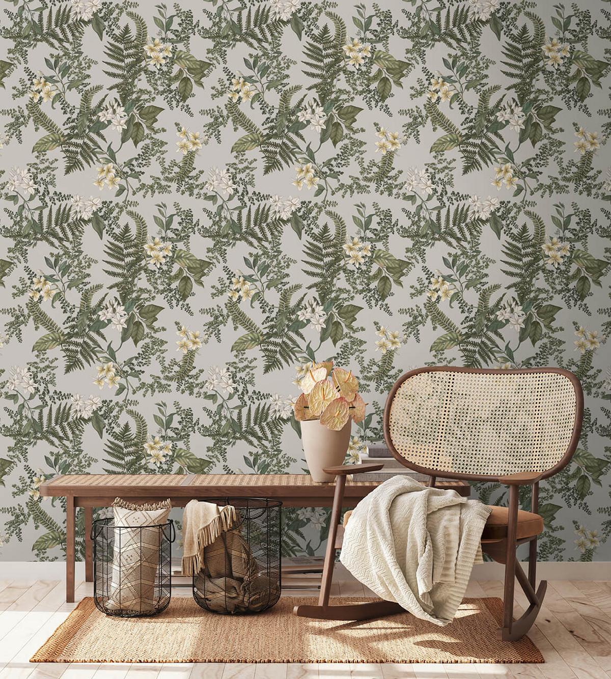 VLIESTAPETE Grün 53/1005 cm - Grau, Textil (53/1cm) - KUNSTLOFT