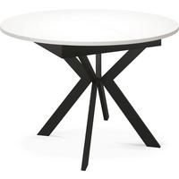 ESSTISCH Lily runder ausziehbarer, Weiß 100-140/100/76 cm - Schwarz/Weiß, Holzwerkstoff/Metall (100/140/76cm) - WFL GROUP