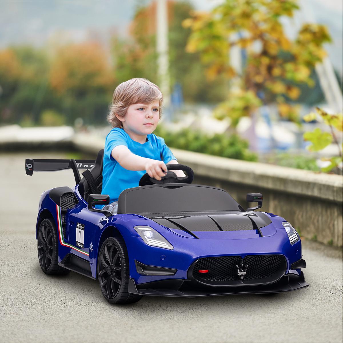 KINDER Elektroauto 12 V Kinderauto mit 2,4G Fernbedienung, Musik, Hupe, Blau - Blau, Metall (115/60/45cm) - AIYAPLAY