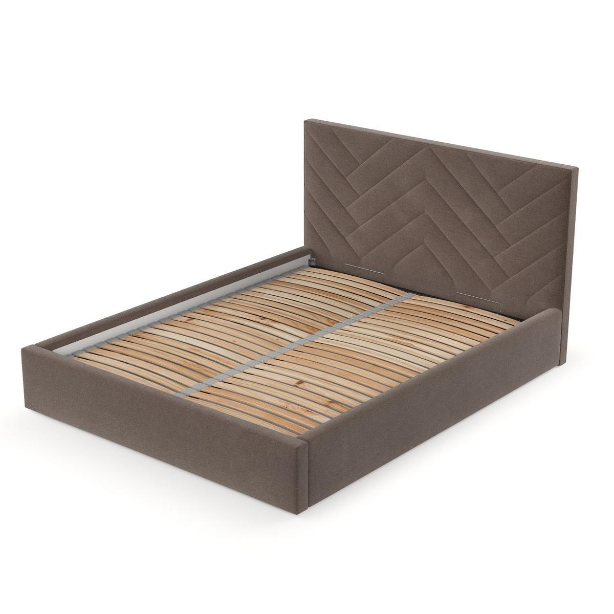 POLSTERBETT Arco 160/200 cm Braun im Asti Stoff - Schwarz/Naturfarben, Holz/Holzwerkstoff (160/200cm) - AltaBeds