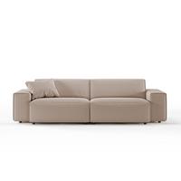 SOFA RANI Taupe Cord - Taupe/Schwarz, Kunststoff/Textil (256/71/101cm) - KAWOLA