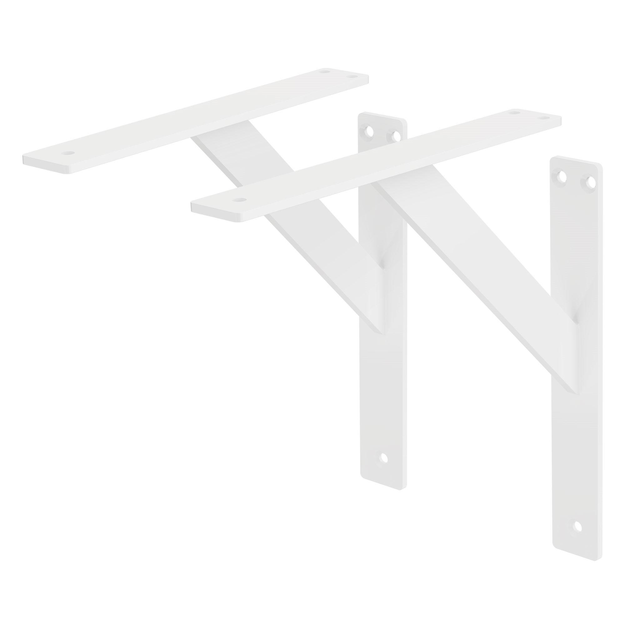 REGALHALTERUNG 2er Set 240x240 mm Weiß aus Aluminium - Weiß, Metall (24/24/3cm) - ML-DESIGN