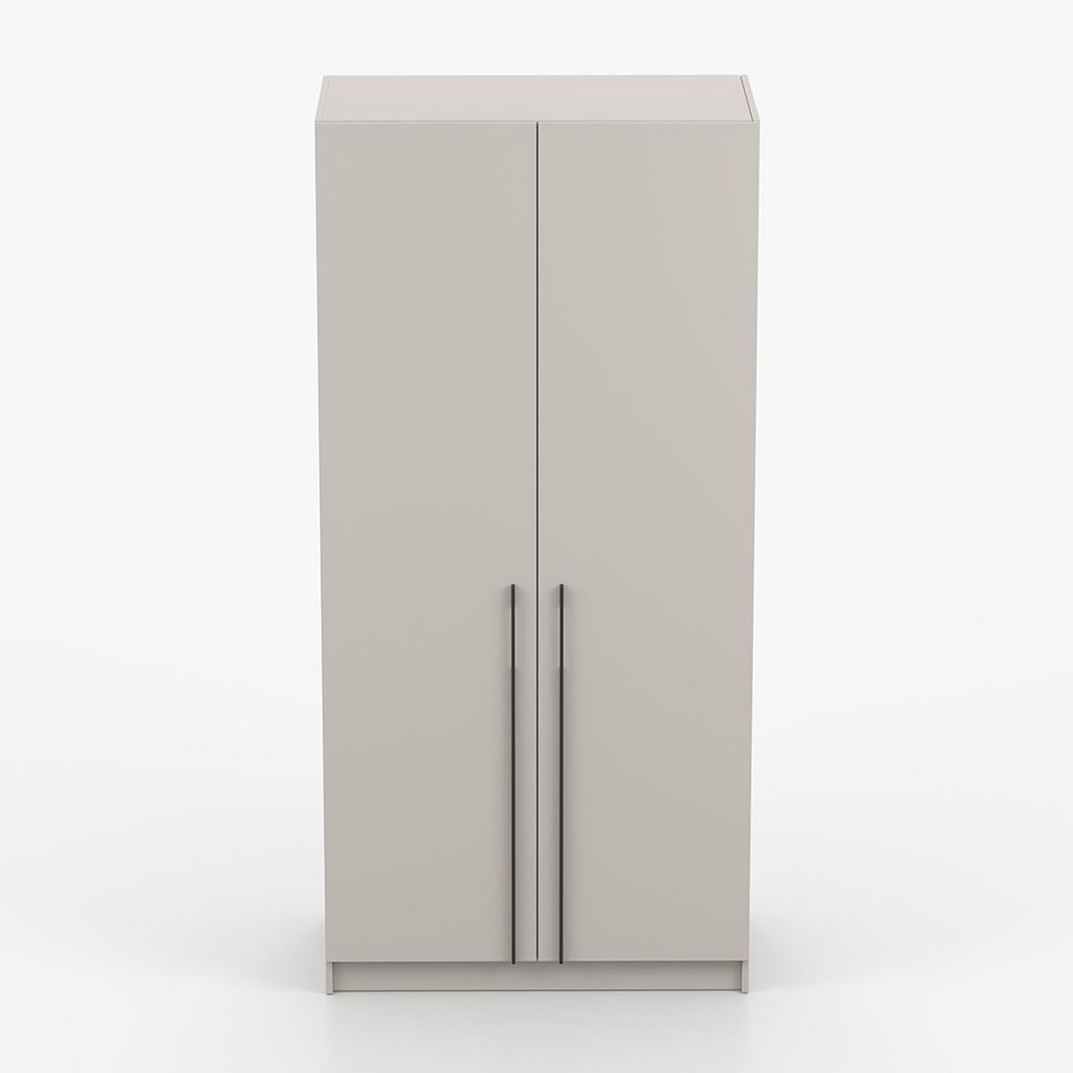 DREHTÜRENSCHRANK ROSA 2D 100/210/55, 2-türig, Kaschmir - Kaschmir/Schwarz, Holzwerkstoff (100/210/55cm) - imoebel24