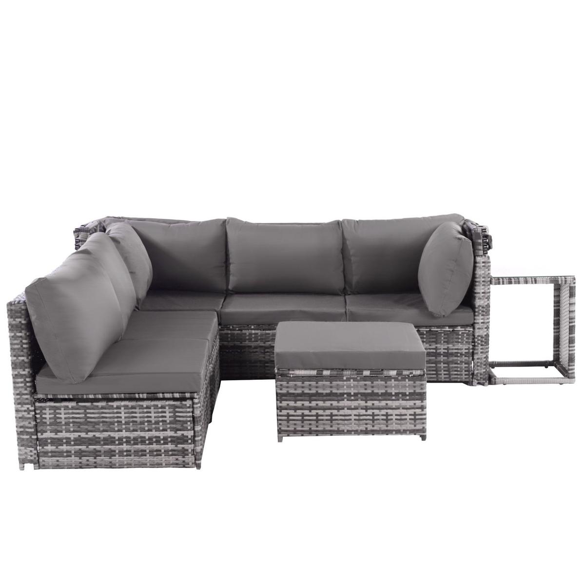 LOUNGEGARNITUR wetterfest - grau - Grau, Metall - Urban Meuble