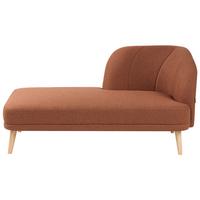 CHAISELONGUE-RECHTSSEITIGE Stoff Goldbraun Tanlay - Goldfarben/Braun, Textil (74/78/153cm) - Beliani