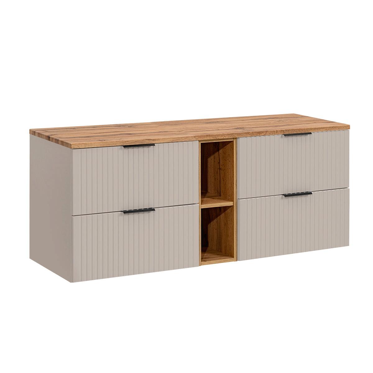 WASCHTISCHUNTERSCHRANK 140.8cm Adriel Kaschmir und Holz - Beige, Holzwerkstoff (140.8/59/46cm) - Petits-meubles