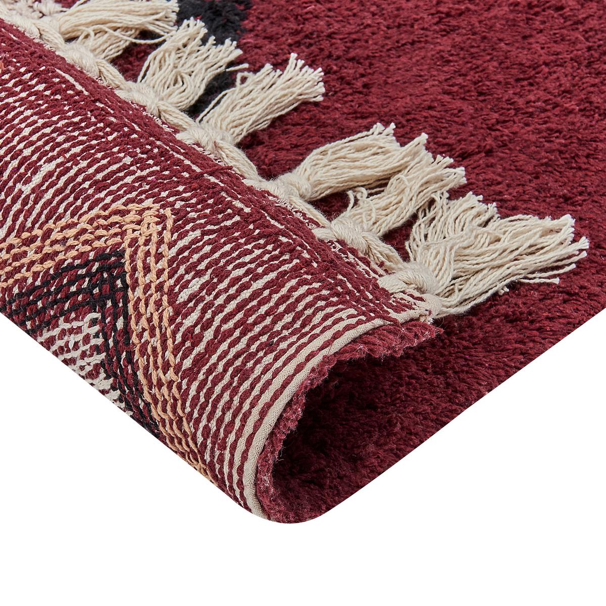 KURZFLOR-TEPPICH Siirt 230/160 cm - Rot, Textil (160/230cm) - Beliani