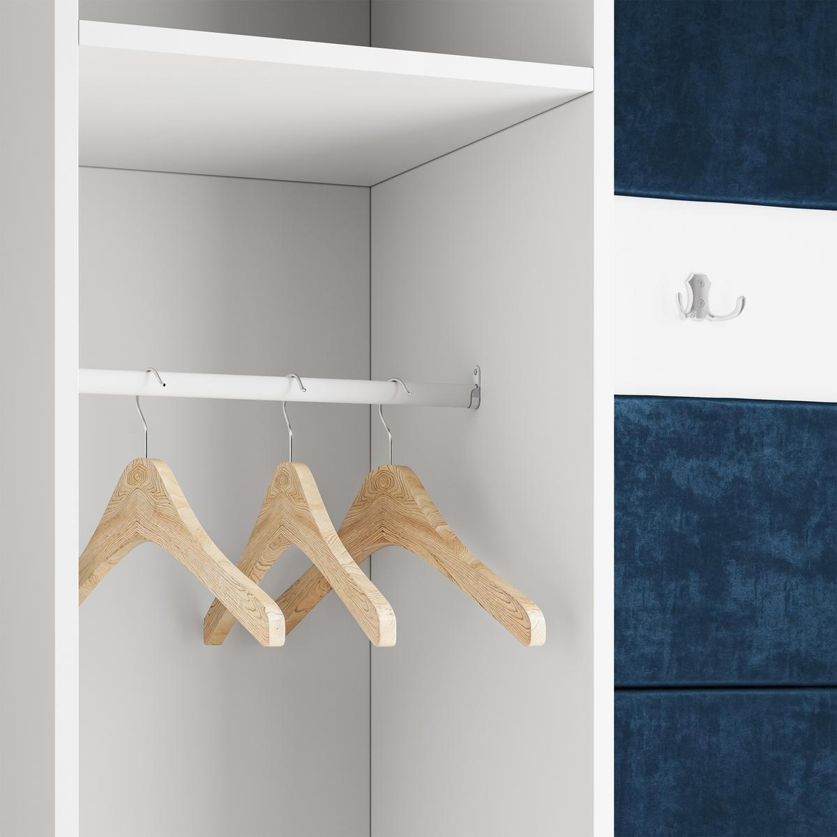 GARDEROBENSCHRANK LORI 95/181/51 cm Modern Garderobe-Set Eiche Lefkas - Blau/Eichefarben, Holzwerkstoff (95/181/51cm) - MASSENO