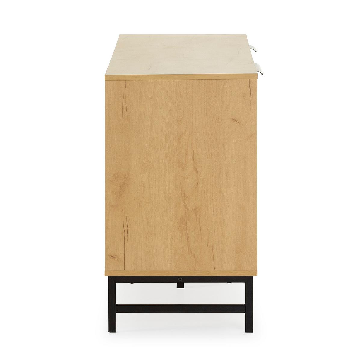 SIDEBOARD Isis 2 Metalltüren 3 Schubladen - Honigeiche, Holzwerkstoff (120/76/38cm)
