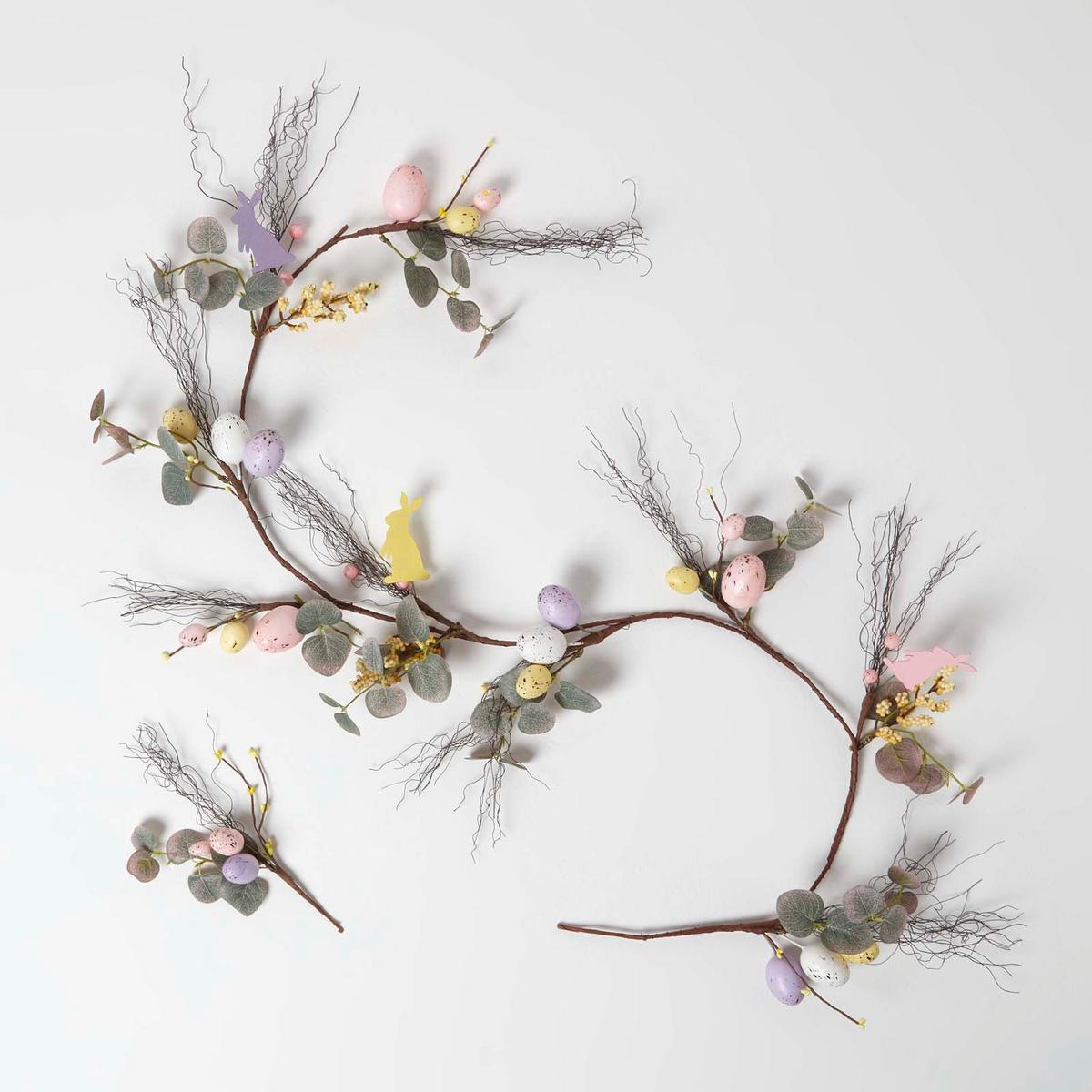 OSTERDEKO Girlande mit Ostereiern & Hasen, 140 cm - Multicolor, Kunststoff (10/140/140cm) - Homescapes