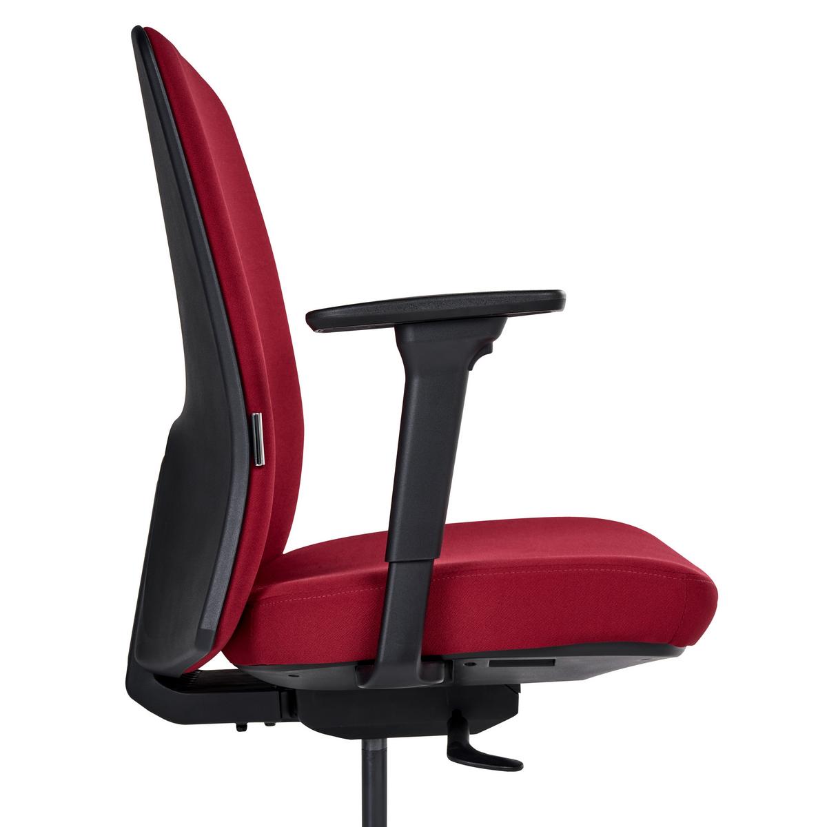 BÜROSTUHL Stoff Dunkelrot Kamilon - Rot/Schwarz, Textil (60/98/65cm) - Beliani