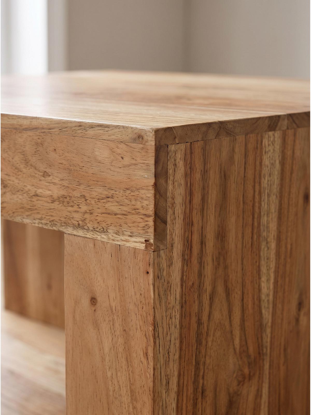 SOFATISCH NAREW, Akazie Massivholz, Akazie-Natur, 60 x 60 x 39,5 cm - Braun, Akazienholz/Holz (60/60/39.5cm) - KADIMA DESIGN