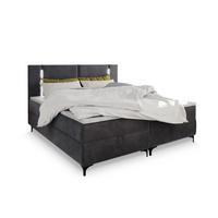 BOXBETT ALBA 180x200 cm mit Matratze und Topper - Grau - Grau, Holz (180/200cm) - MASSENO