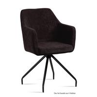 ARMLEHNSTUHL (6er-Set) Dijana 57x87x60 Schwarz/Espresso - Dunkelbraun/Schwarz, Kunststoff (60/87/57cm) - 58aufmkessel