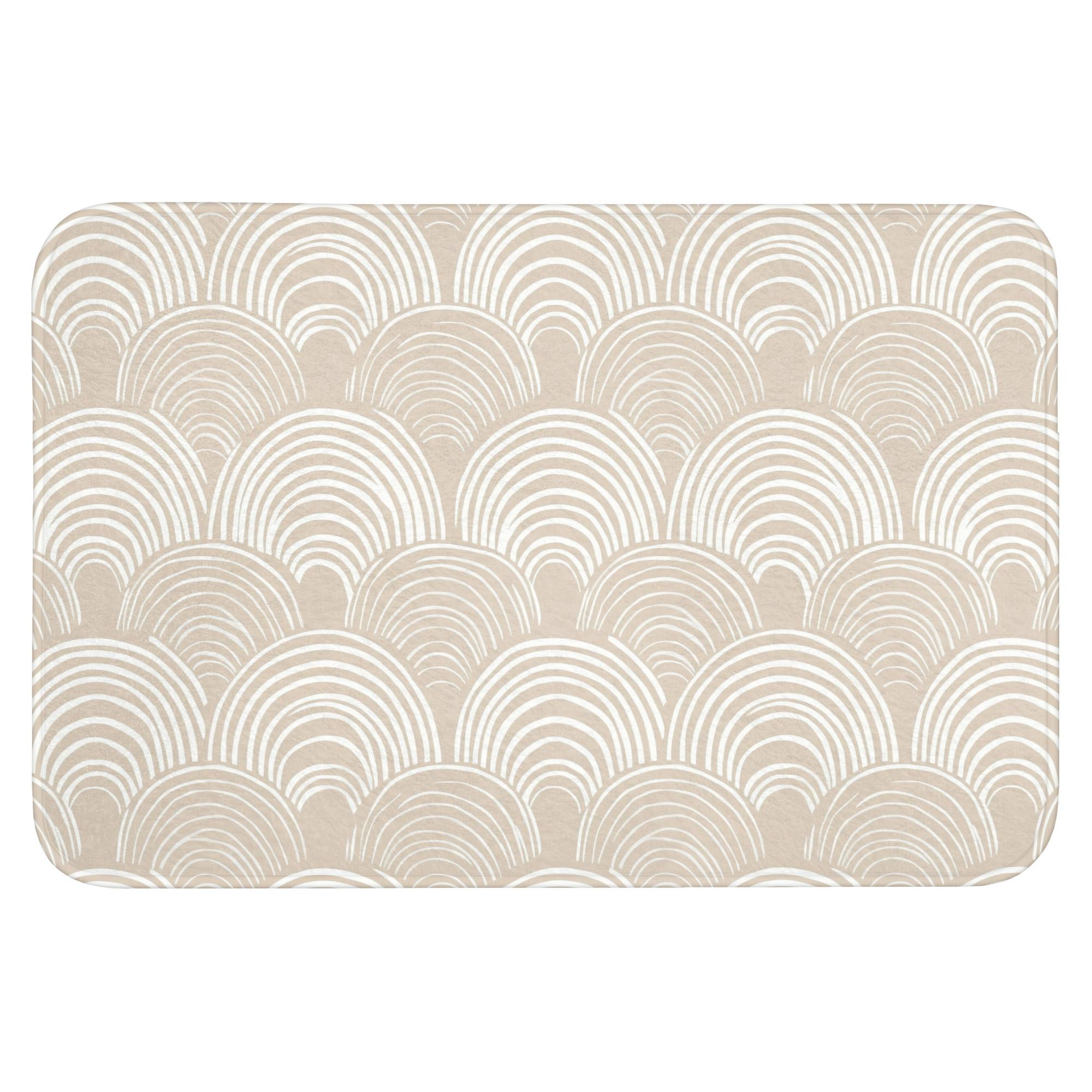 BADEMATTE Wellen - Textur - Beige Badvorleger 90x60 cm - Kaschmir, Textil (90/60cm) - OnlyWow