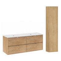 BADMÖBEL 121cm Elias 2er-Set Holz - Braun, Holzwerkstoff (121/50/46cm) - Petits-meubles