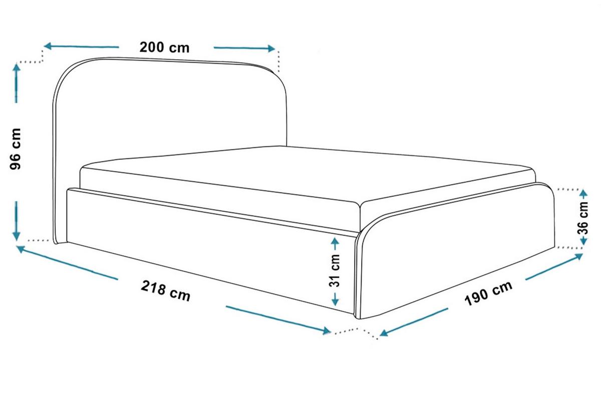 BETT 180x200 - Polsterbett mit Bettkasten und Holzrahmen - Modern Betten - Amor-Samtstoff - Kollektion Vienna - Schwarz - Schwarz, Holz/Textil (180/200cm) - Alpi-Möbel