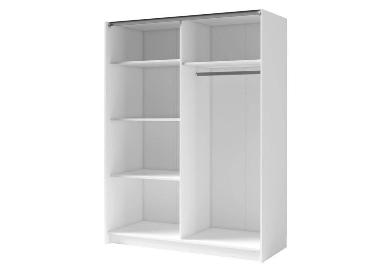 SCHWEBETÜRENSCHRANK MAREN 200,2/198,5/55,4cm 2-türig mit Spiegel Weiß - Eiche Artisan/Weiß, Holzwerkstoff (200.2/198.5/55.4cm) - MASSENO