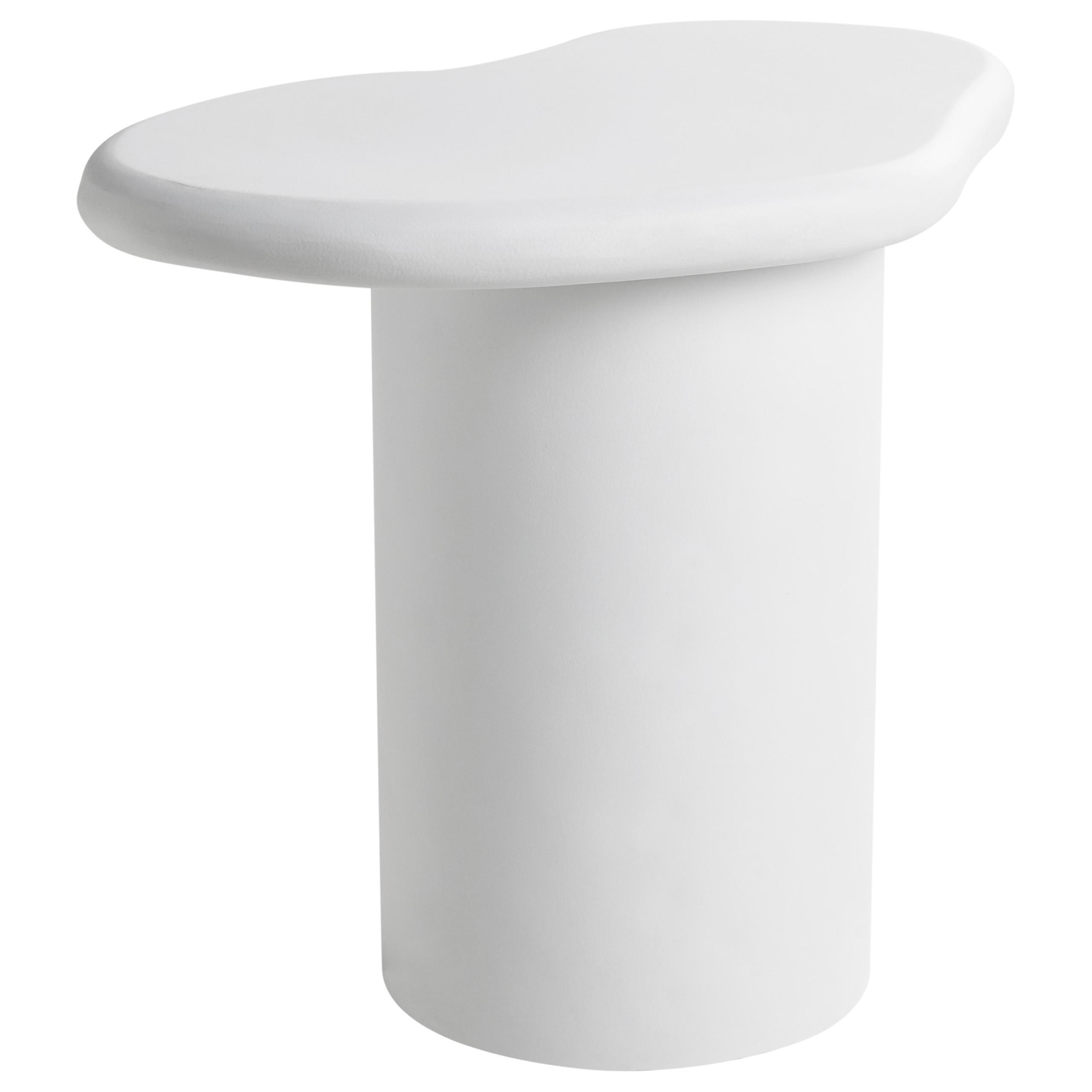 BEISTELLTISCH 43/58 cm Cremeweiß Arsoli - Weiß, Keramik (43/58/50cm) - Beliani