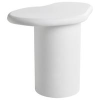 BEISTELLTISCH 43/58 cm Cremeweiß Arsoli - Weiß, Keramik (43/58/50cm) - Beliani