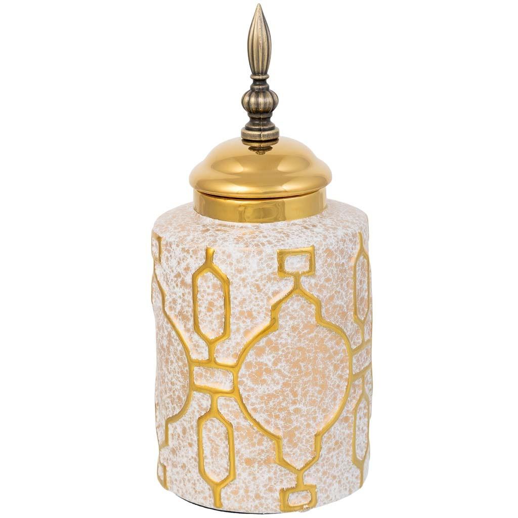 VASE aus Keramik, golden, 13x28cm - Goldfarben, Keramik (27.5cm) - Wanderlust