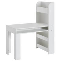 KINDERSCHREIBTISCH – Weiß, mit Regal, kratzfest, wasserabweisend, melaminbeschichtet - Weiß, Holz (90/110/50cm) - KADIMA DESIGN