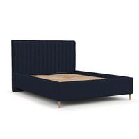 POLSTERBETT Aria 120/200 cm Marineblau im Riva Stoff - Naturfarben/Dunkelblau, Holz/Holzwerkstoff (120/200cm) - AltaBeds