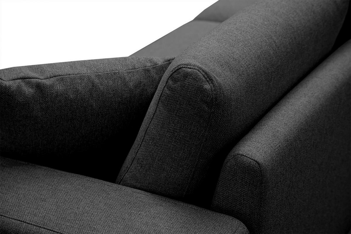 SOFA MEDIOLANE 2,5-Sitzer, schwarz - Schwarz, Holzwerkstoff/Textil (203/87/96cm) - Wozimo