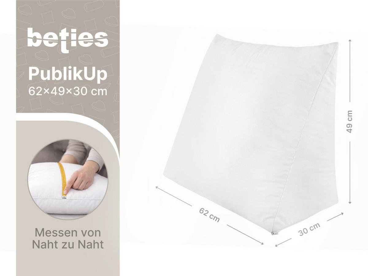 KEILKISSEN PublikUp gefüllt mit Schaumstoffflocken 62/49/30 cm - Weiß, Naturmaterialien/Textil (49/62cm) - beties Heimtextil