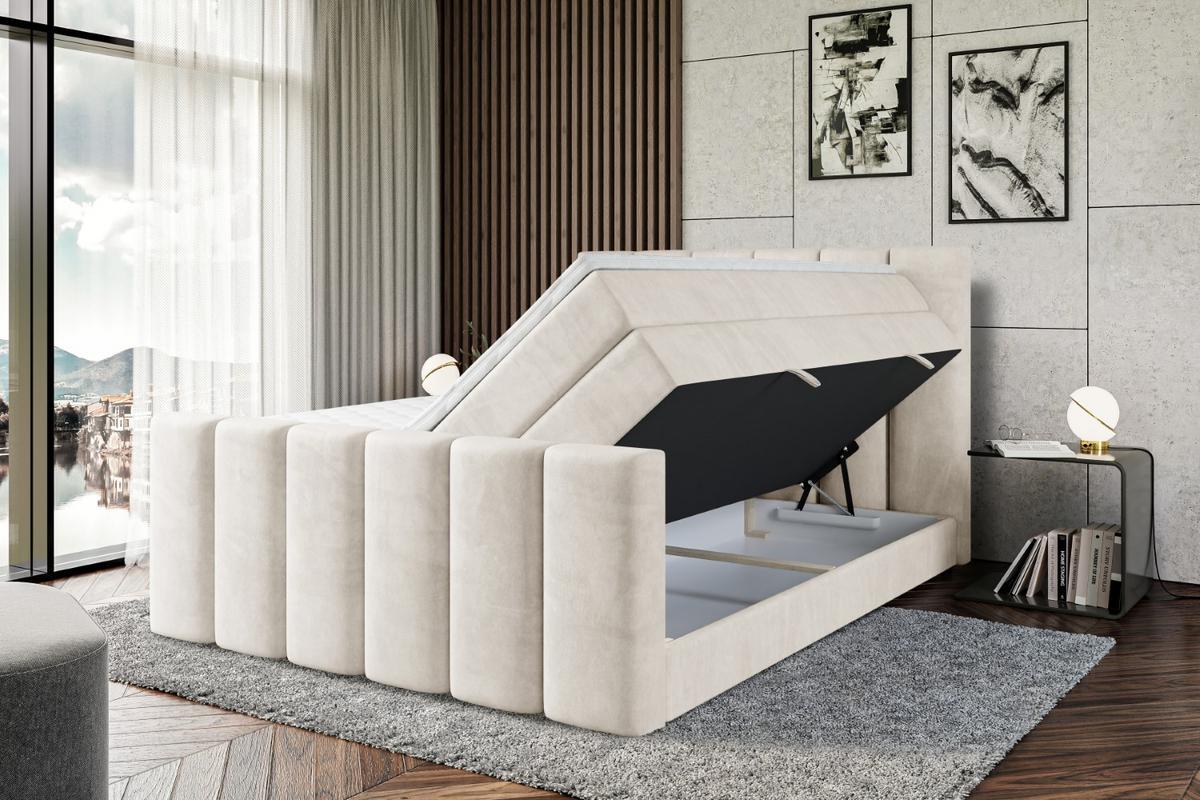 BOXSPRINGBETT BOXI1-Z KING - 140x200 - H3/H4 - Creme - Creme, Holzwerkstoff (140/200cm) - ALTDECOR