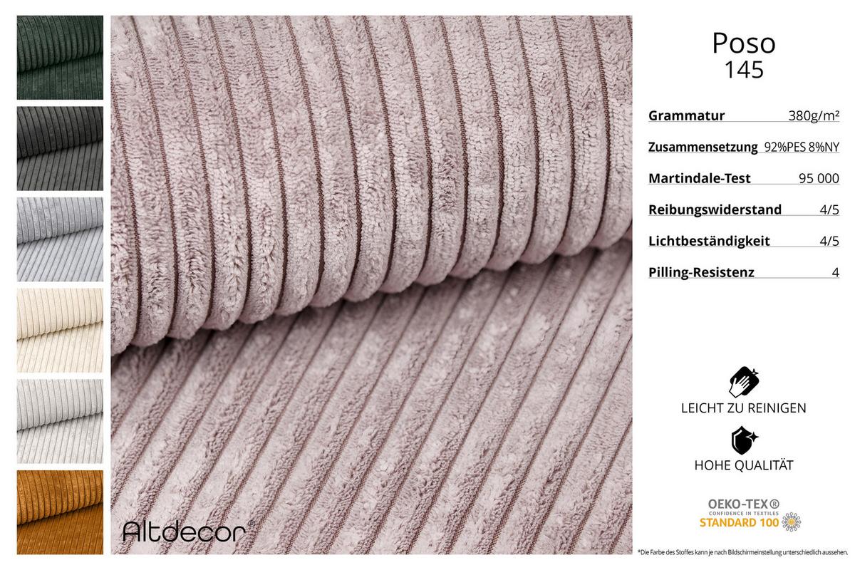 ECKSOFA modulares Sofa Darnel-L1 - 205x177x70 cm Rosa - Rosa, Holzwerkstoff/Textil (205/177cm) - ALTDECOR