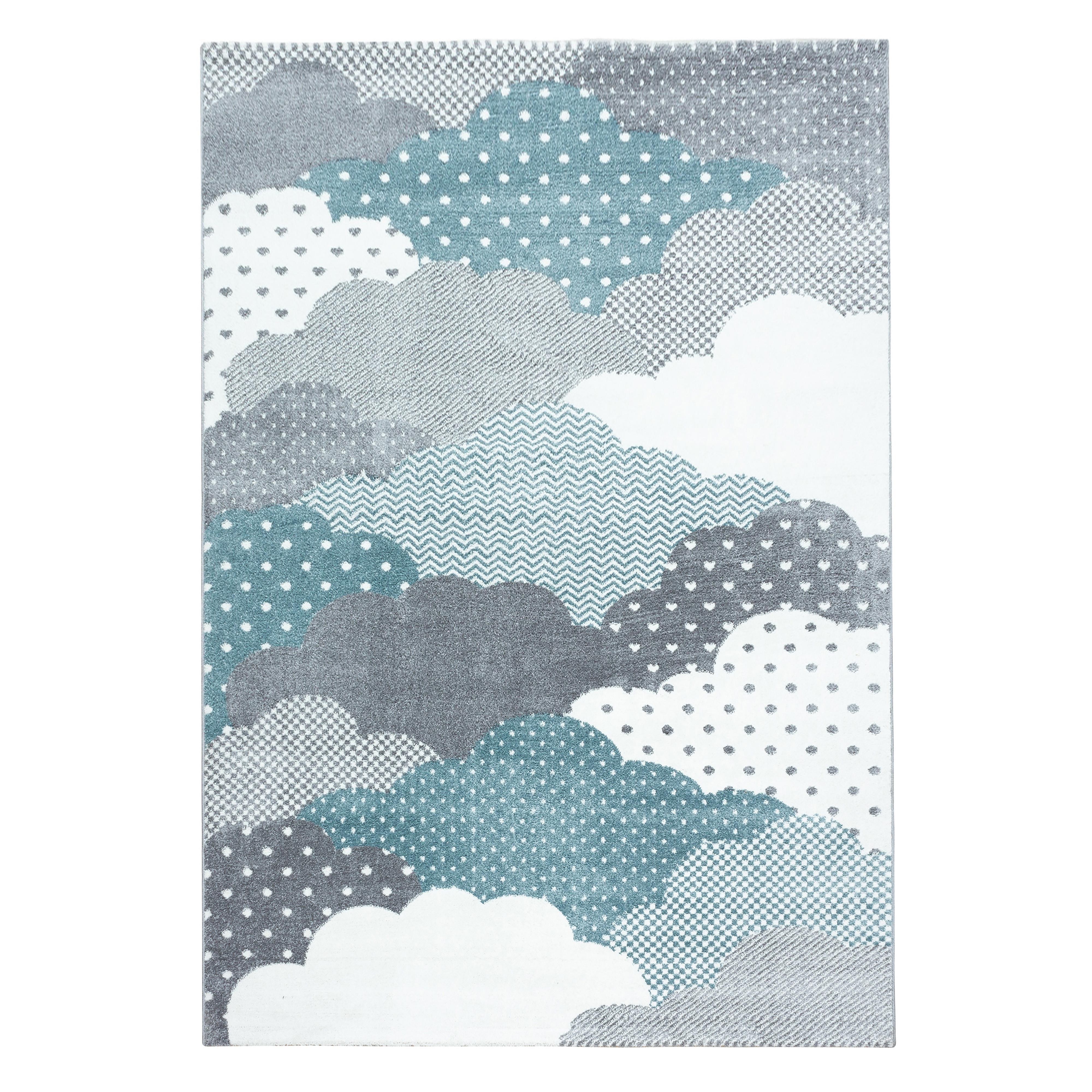KINDERTEPPICH COGNE, mit Wolken-Motiv, Blau, 80 x 150 cm - Blau, Textil (150/80cm) - KADIMA DESIGN