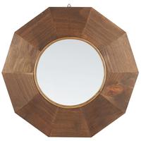 WANDSPIEGEL Holz braun 60/60 cm Asem - Braun, Holz (60/60/2cm) - Beliani