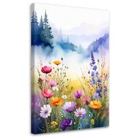 WANDBILD, Feldblumen Wiese Natur - Multicolor, Textil (30/45cm) - Feeby