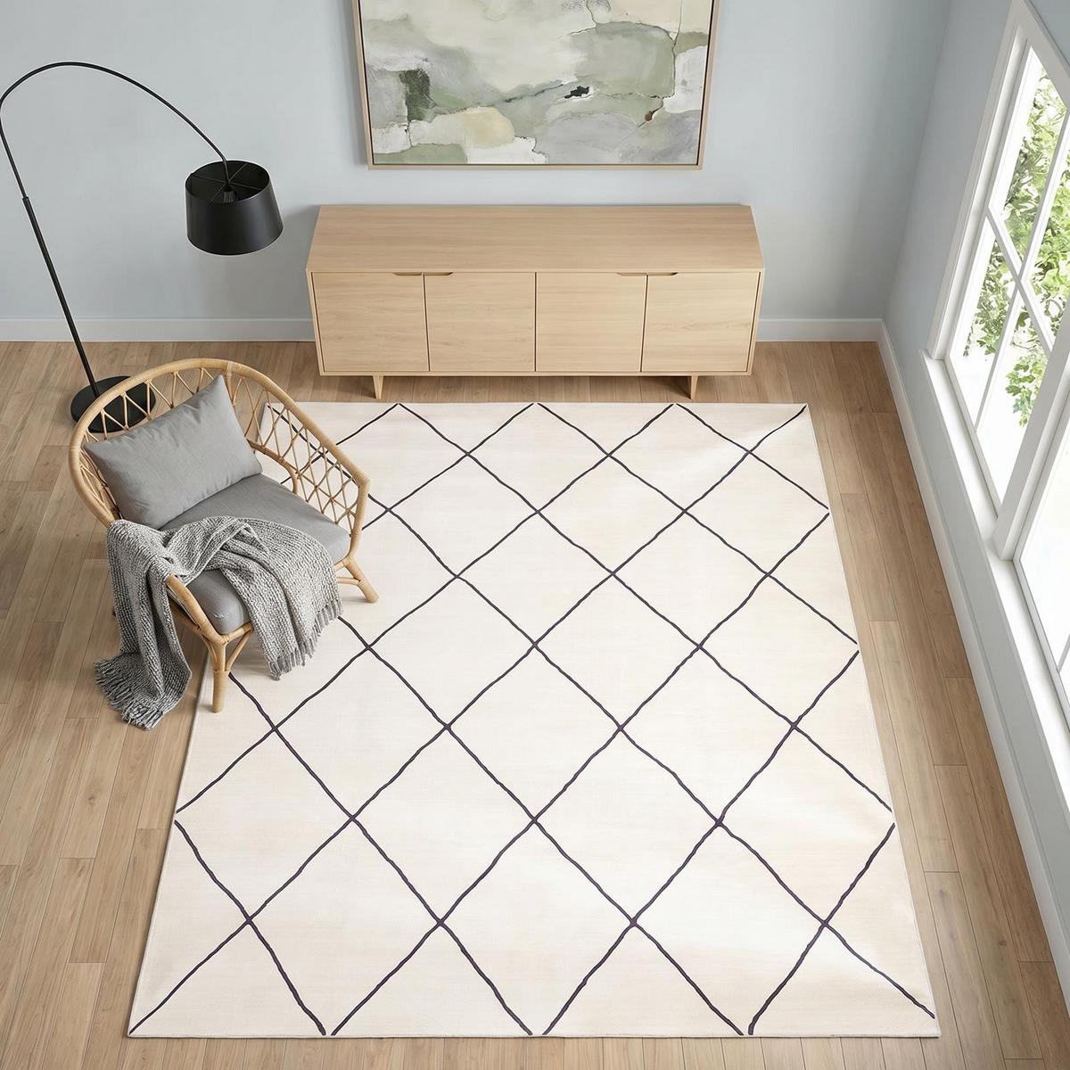 TEPPICH RHOMB - Creme, Textil (200/300cm) - IDIMEX