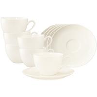 KAFFEETASSEN MIT UNTERTASSEN Savona Fine Diamond creme 270 ml 6er Set - Creme, Keramik (16/8.3/16cm) - Seltmann Weiden