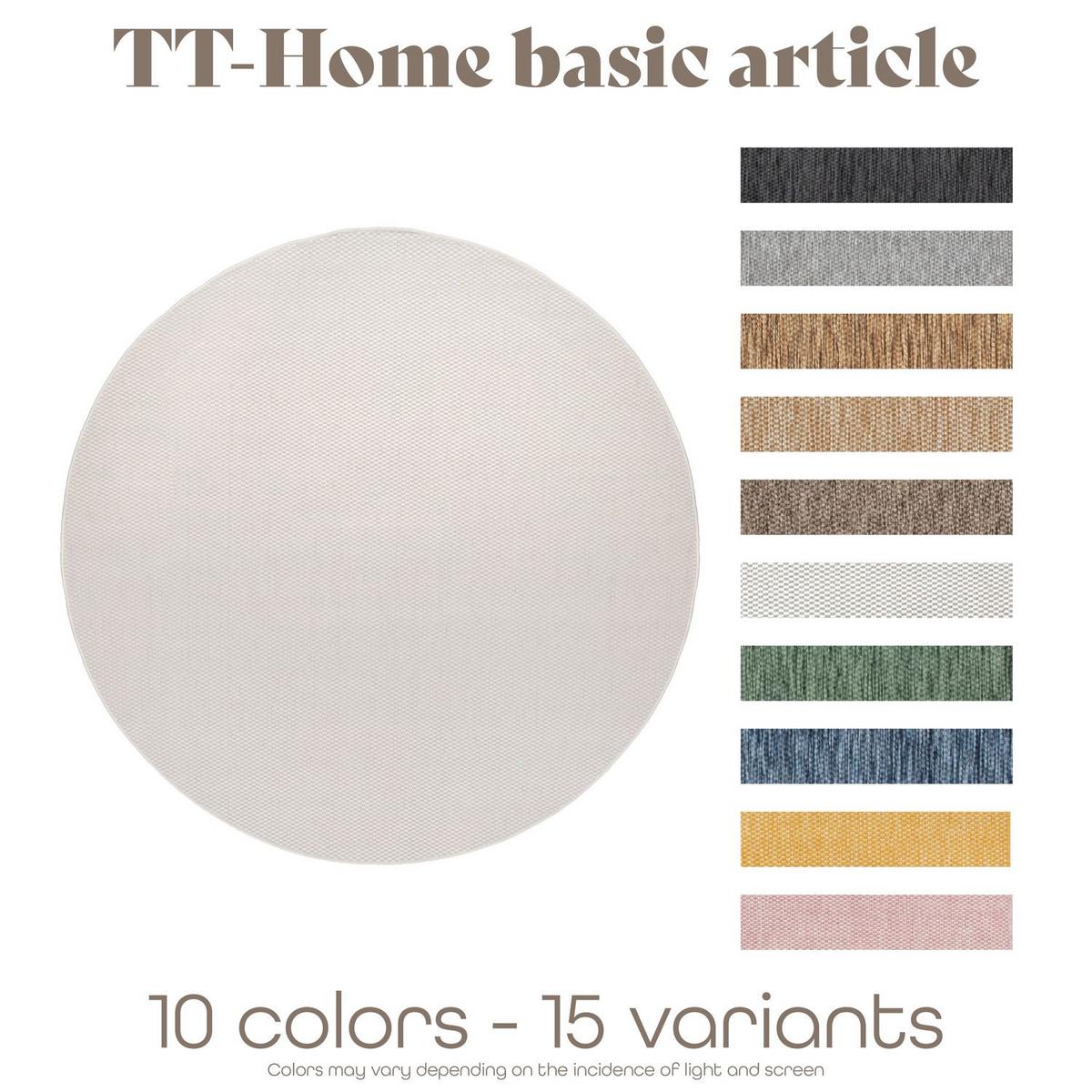 OUTDOORTEPPICH Elfenbein Ø 80 cm - Weiß, Kunststoff (80/80cm) - TT Home