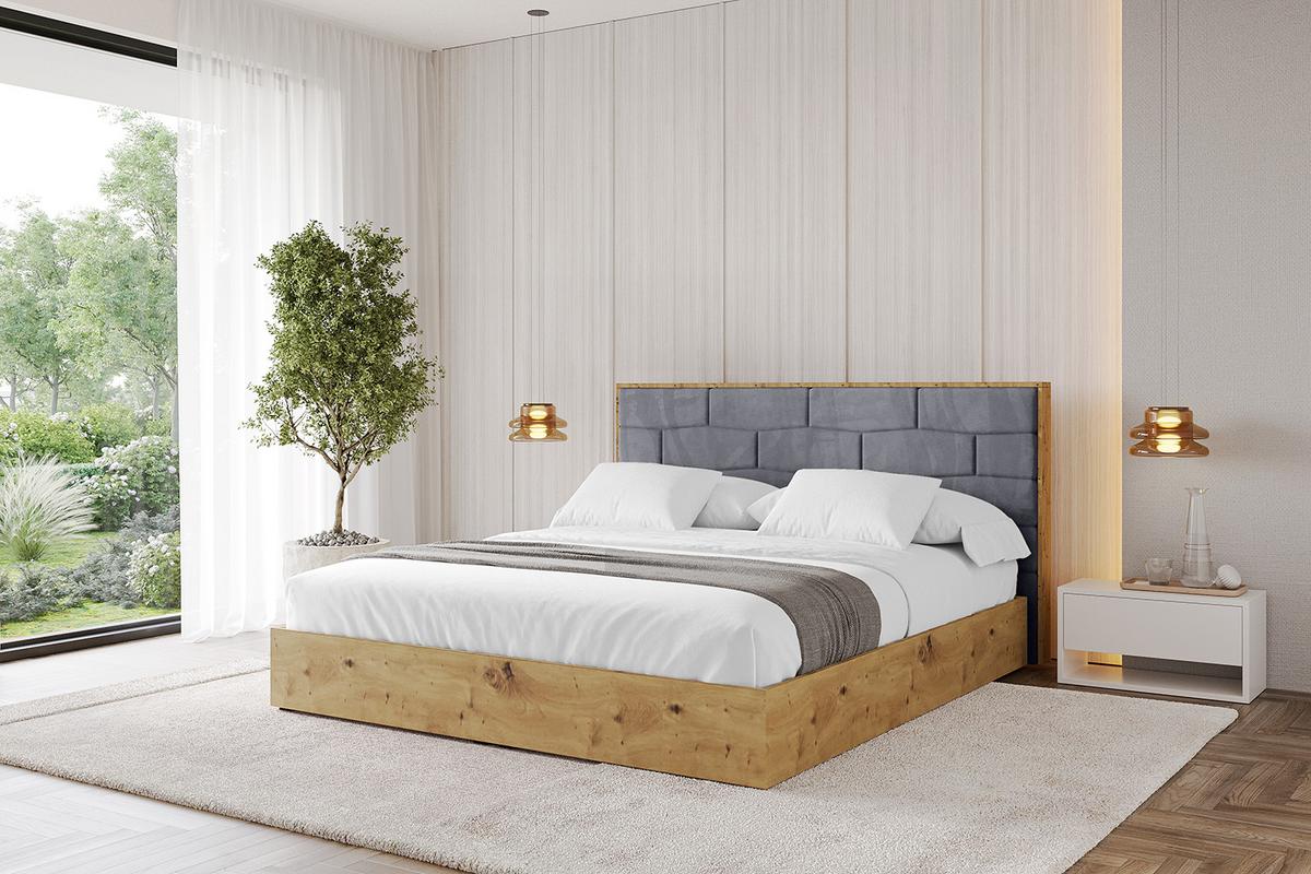 POLSTERBETT mit Bettkasten und Lattenrost, Boxbett ohne Matratze - ENZO8 200x200 Dunkelgrau - Dunkelgrau, Holzwerkstoff/Textil (200/200cm) - ALTDECOR