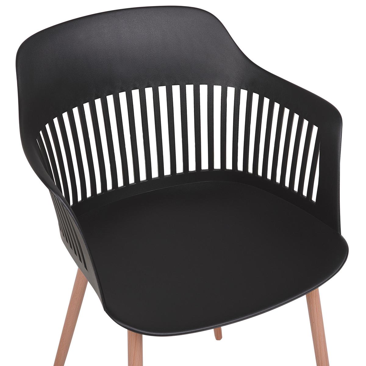 ESSZIMMERSTUHL 2er-Set Kunststoff Schwarz Bereca - Schwarz, Kunststoff/Metall (57/81/54cm) - Beliani