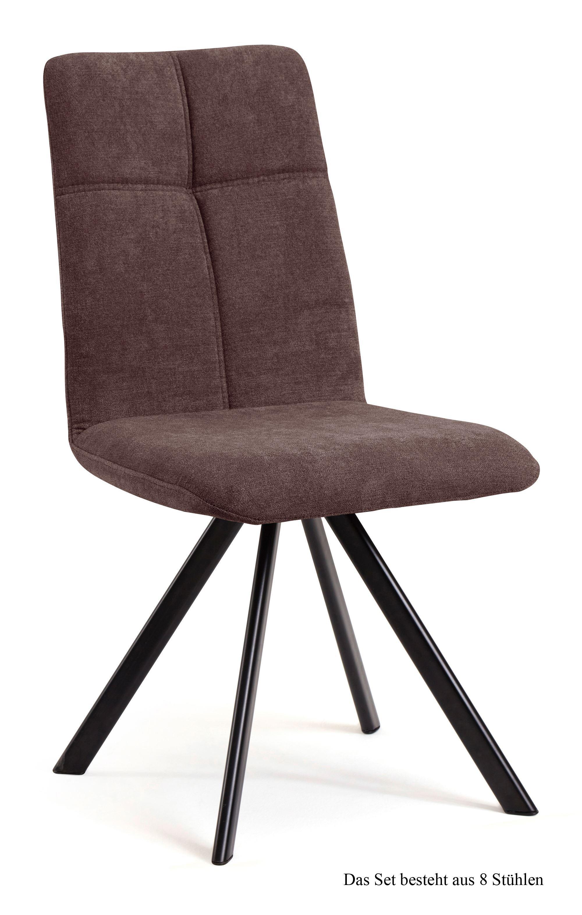 ESSZIMMERSTUHL (8er-Set) Davyd 47x92x60 Schwarz/Braun - Schwarz/Braun, Kunststoff (60/92/47cm) - 58aufmkessel