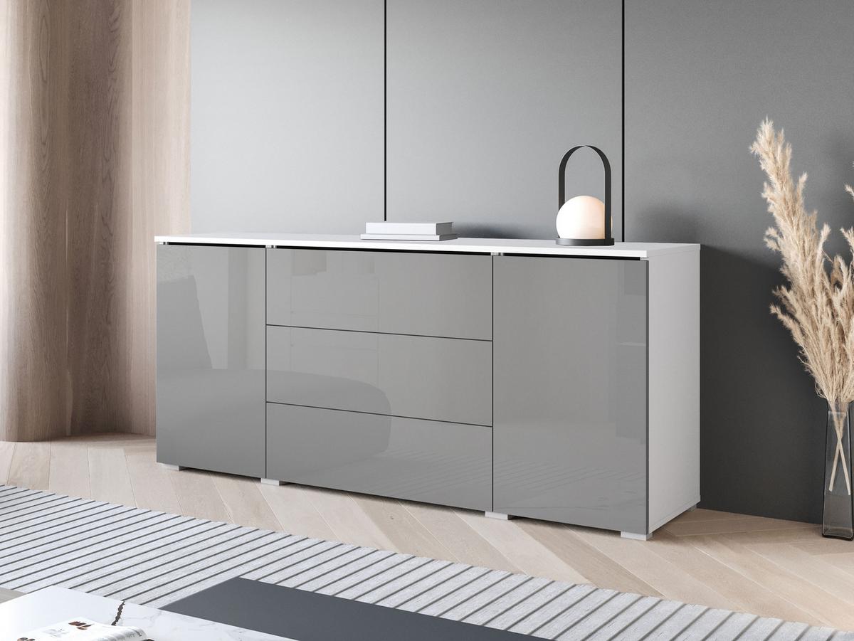 SIDEBOARD Vera 150 - Weiß/Grau, Holzwerkstoff (150/66/40cm) - MIRJAN24