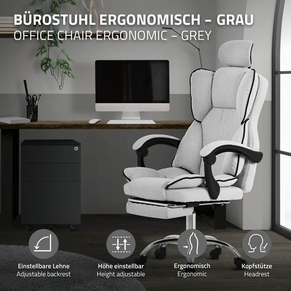 BÜROSTUHL Hellgrau - Silberfarben/Hellgrau, Kunststoff/Metall (66/130.5/59cm) - ML-DESIGN