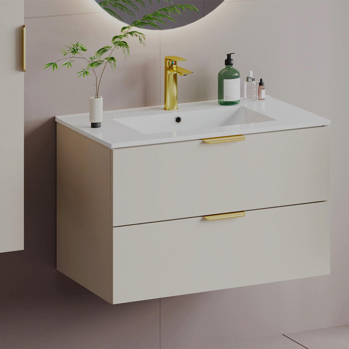 WASCHTISCH 80cm Astrid Kaschmir - Beige, Holzwerkstoff (80/50/45.8cm) - Petits-meubles