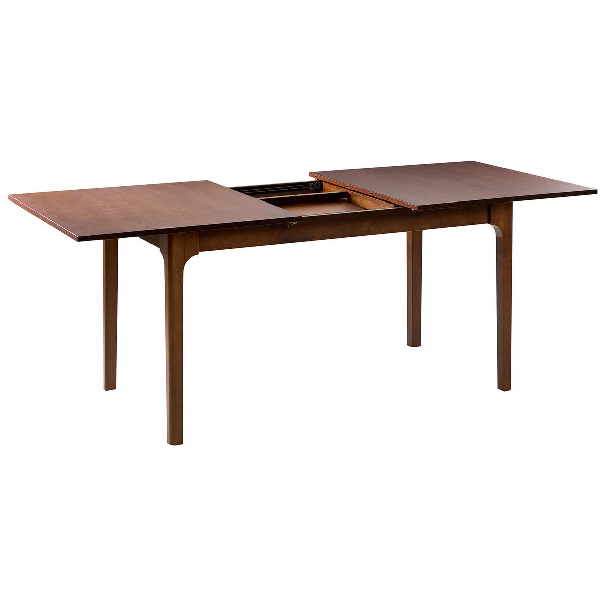 ESSTISCH ausziehbar Dunkle Esche 160-200/90 cm Delmas - Dunkelbraun, Holzwerkstoff (160/90/76cm) - Beliani
