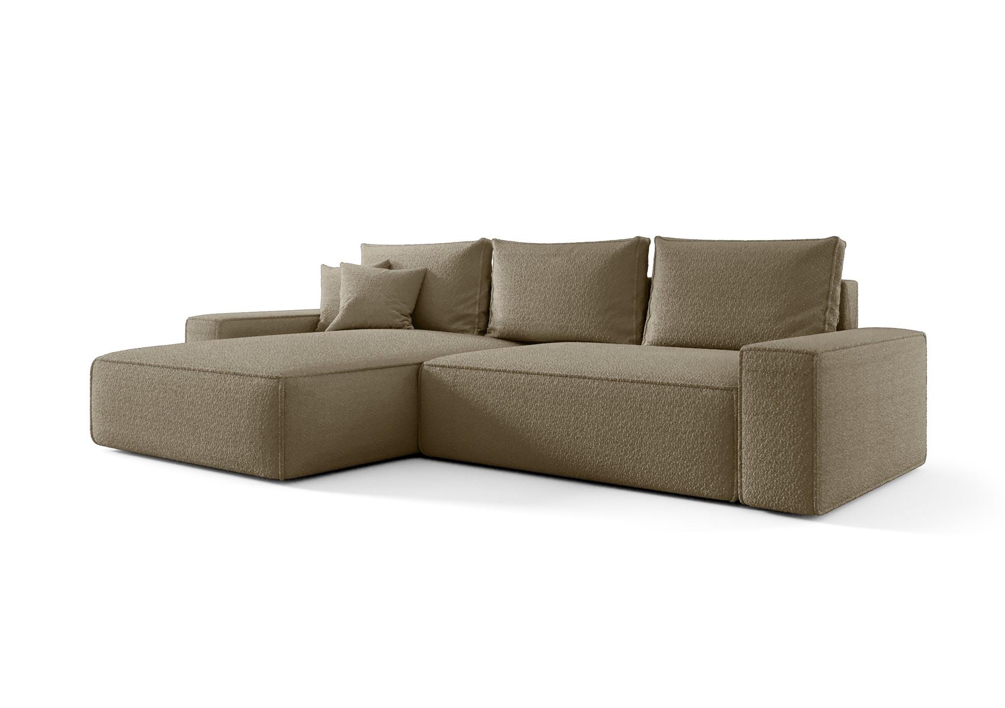 ECKSOFA Walken Mit Schlaffunktion - Braun, Holzwerkstoff/Textil (280/185cm) - Fun Möbel