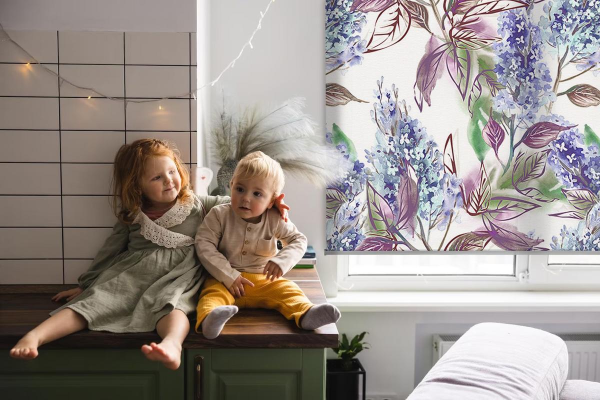 INNENROLLO - Fensterrollo - Rollo - 90x140 cm - Sommerblumen - Violett, Kunststoff (90/140/0.5cm) - TULUP