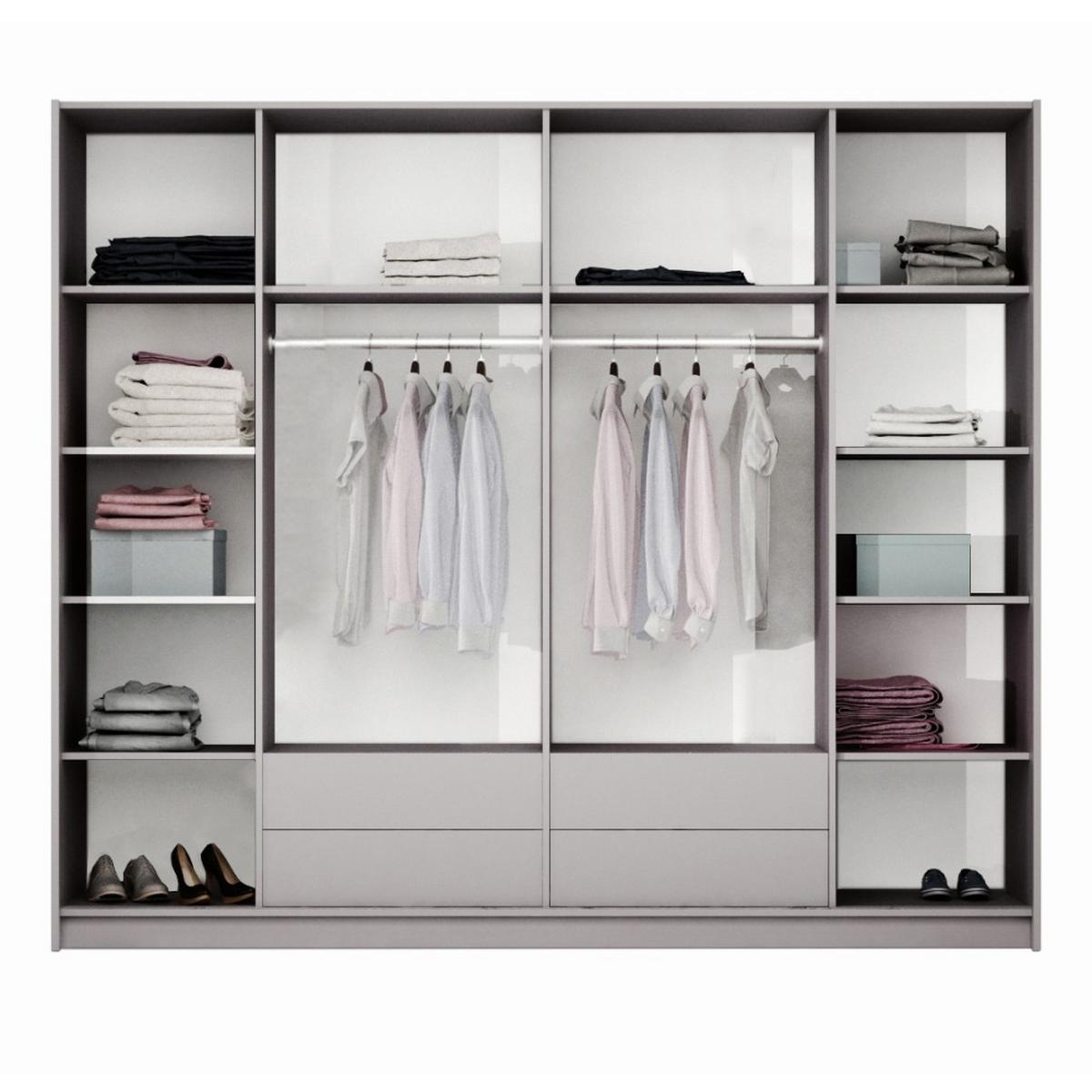 DREHTÜRENSCHRANK Bremco mit 2 Türen und Spiegel, Cappuccino, 255 cm - Cappuccino, Holzwerkstoff (255/219/65cm) - Beautysofa