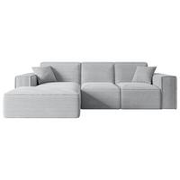 ECKSOFA Ottomane Links SERRA-L - 266x169x80 cm Grau Cord - Schwarz/Grau, Holzwerkstoff/Kunststoff (165/266cm) - ALTDECOR
