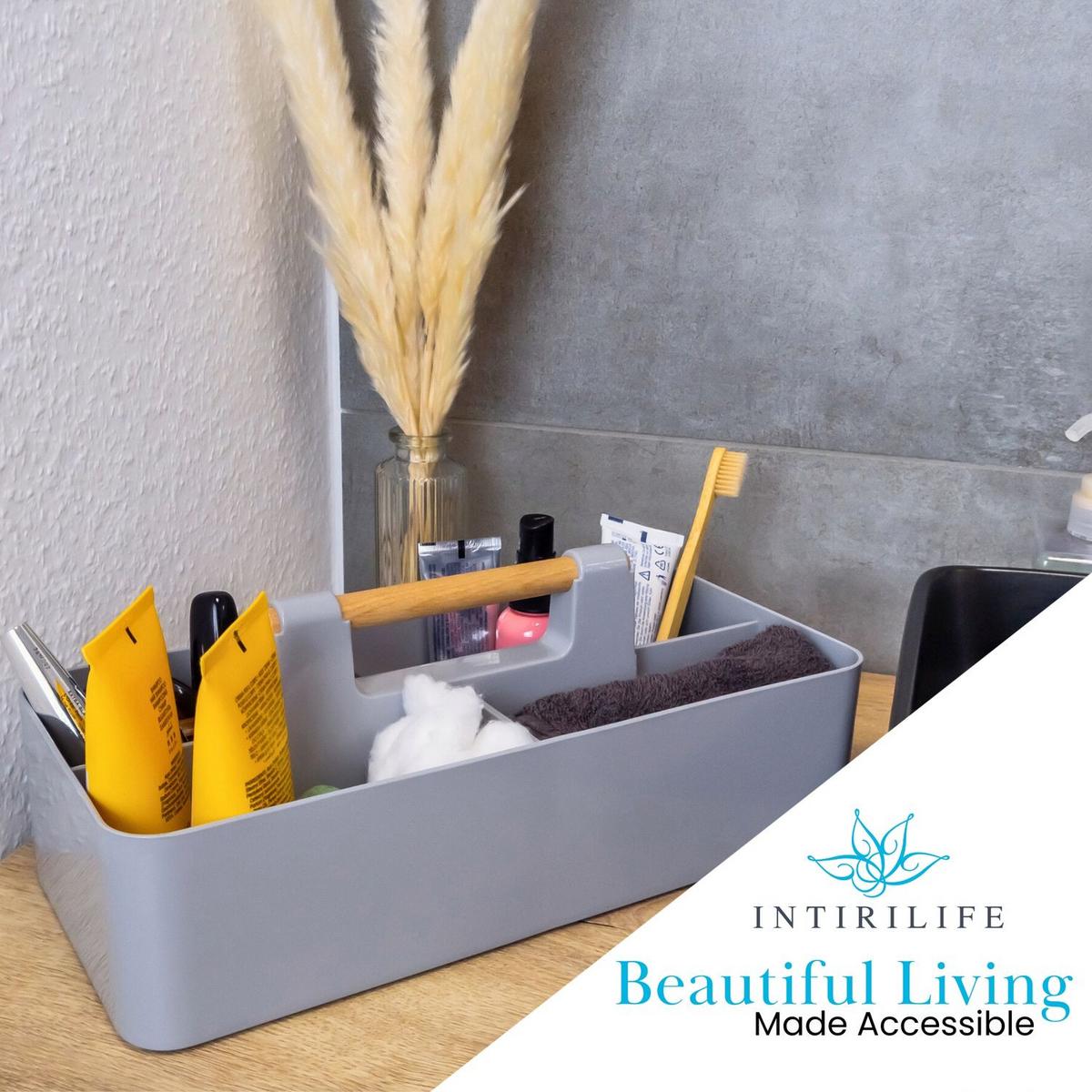 MAKE UP ORGANIZER 32/15.5/8 cm (Grau) - Grau, Kunststoff (15.5/8/32cm) - Intirilife