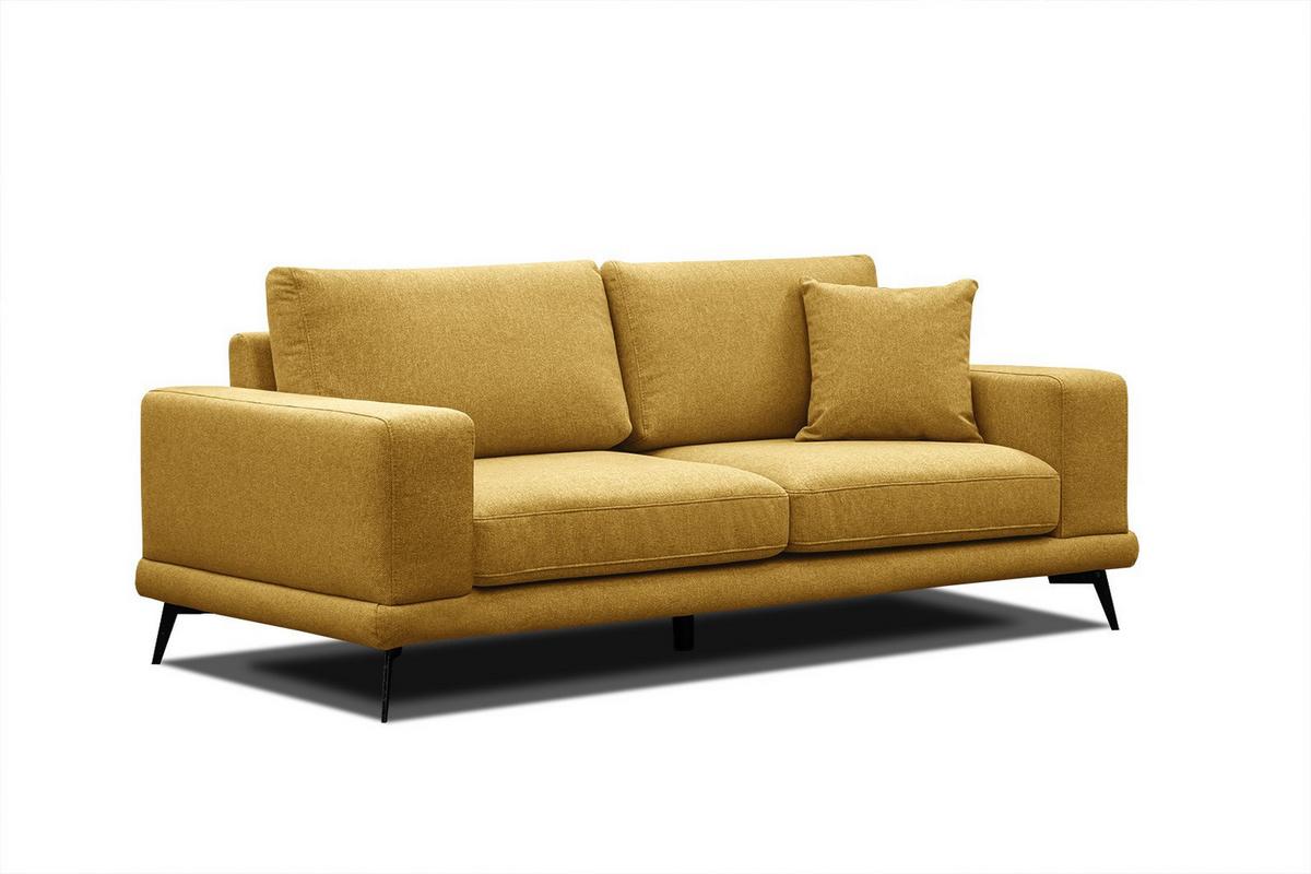 SOFA MEDIOLANE 2,5-Sitzer, dunkelgelb - Dunkelgelb, Holzwerkstoff/Textil (203/87/96cm) - Wozimo
